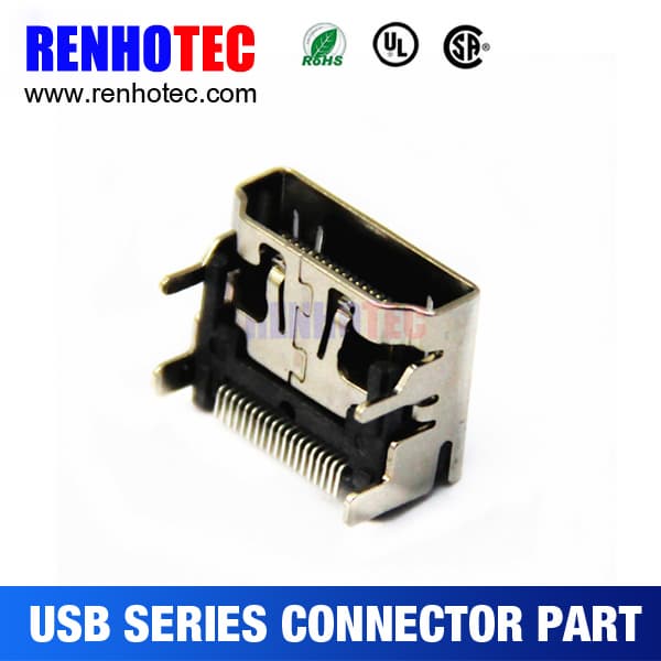 90 Degree USB 3_1 C Type Female Plug Assembly Connector